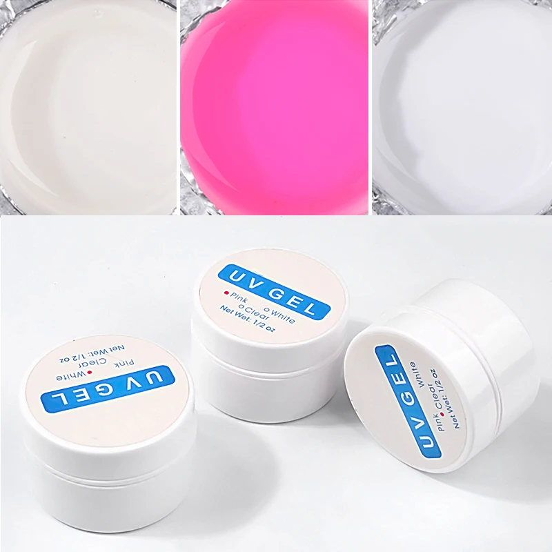 Nail Extension 3 colors Poly UV Gel Builder For Nails Finger Extensions Form Tips UV Gel Polish Art Varnish Kits Sticker