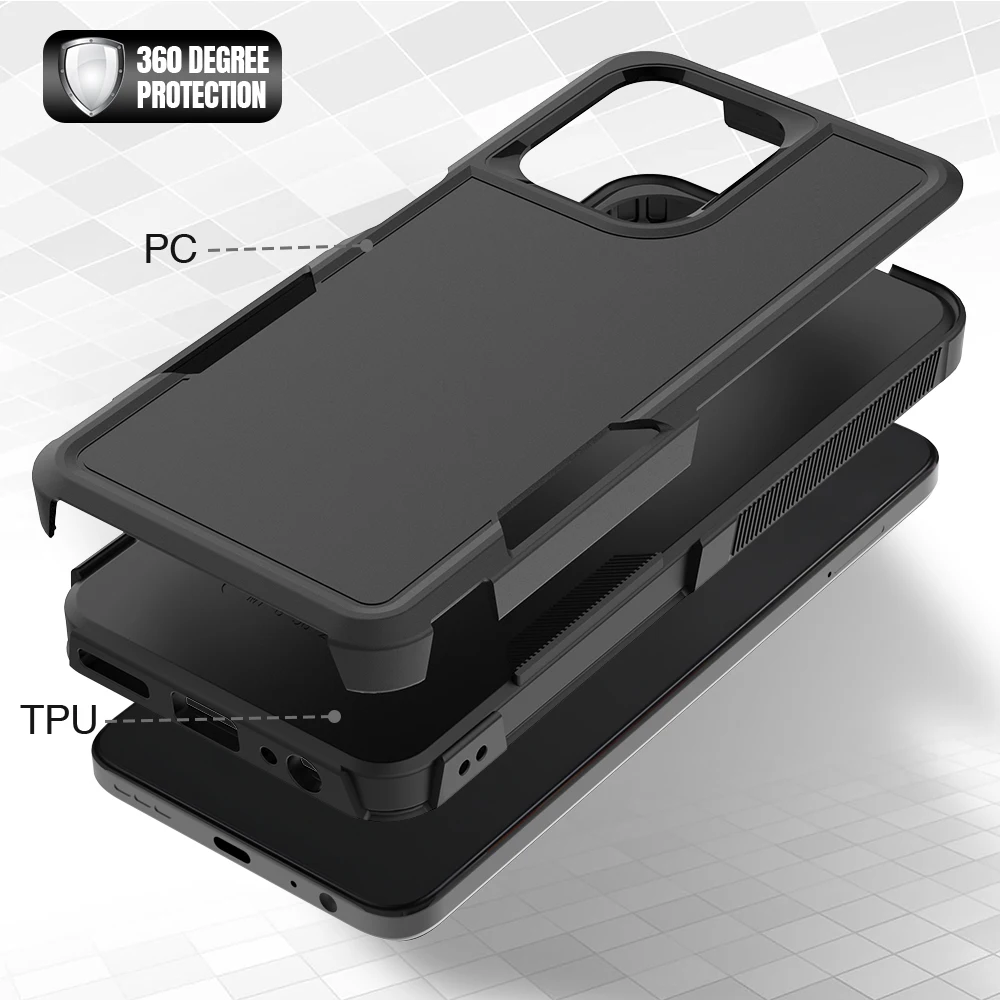 Stylish Shockproof Hybrid Armor Phone Case with 2-in-1 Protection