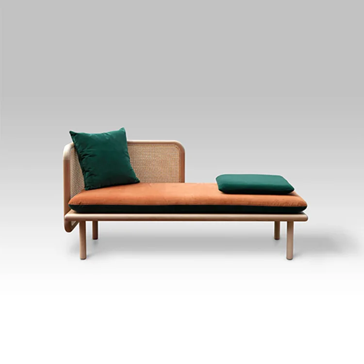 

Скандинавский плетеный диван из лозы, гостиничный гостевой стул из массива дерева для ленивых леди, двойной стул из лозы для гостиной