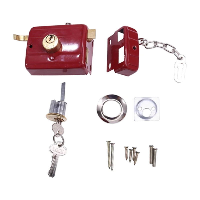 A32R-Cast Iron Anti-Theft Lock Exterior Door Multiple Insurance Security Household Indoor Dormitory With Key Wooden Door Lock