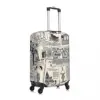 Vintage Newspaper Suitcase Cover Letter Print Flight Business Elastic Luggage Accesories Protection 2