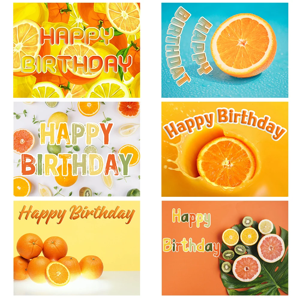 Fresh Fruit Oranges Theme Background Happy Birthday Party Baby Shower Photography Vinyl Kid Room Decor Supplies Photo Poster