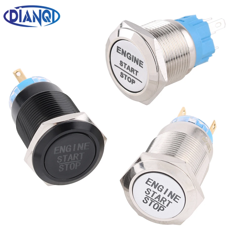 Interruttore Avviamento Auto 12V LED Rosso - Pulsante Metallico 19mm - Per Camion E Barche - Foto 9