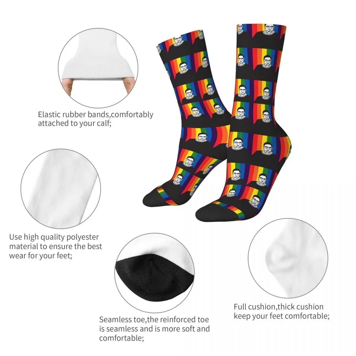 RBG Rainbow Adult Socks,Unisex socks,men Socks women Socks