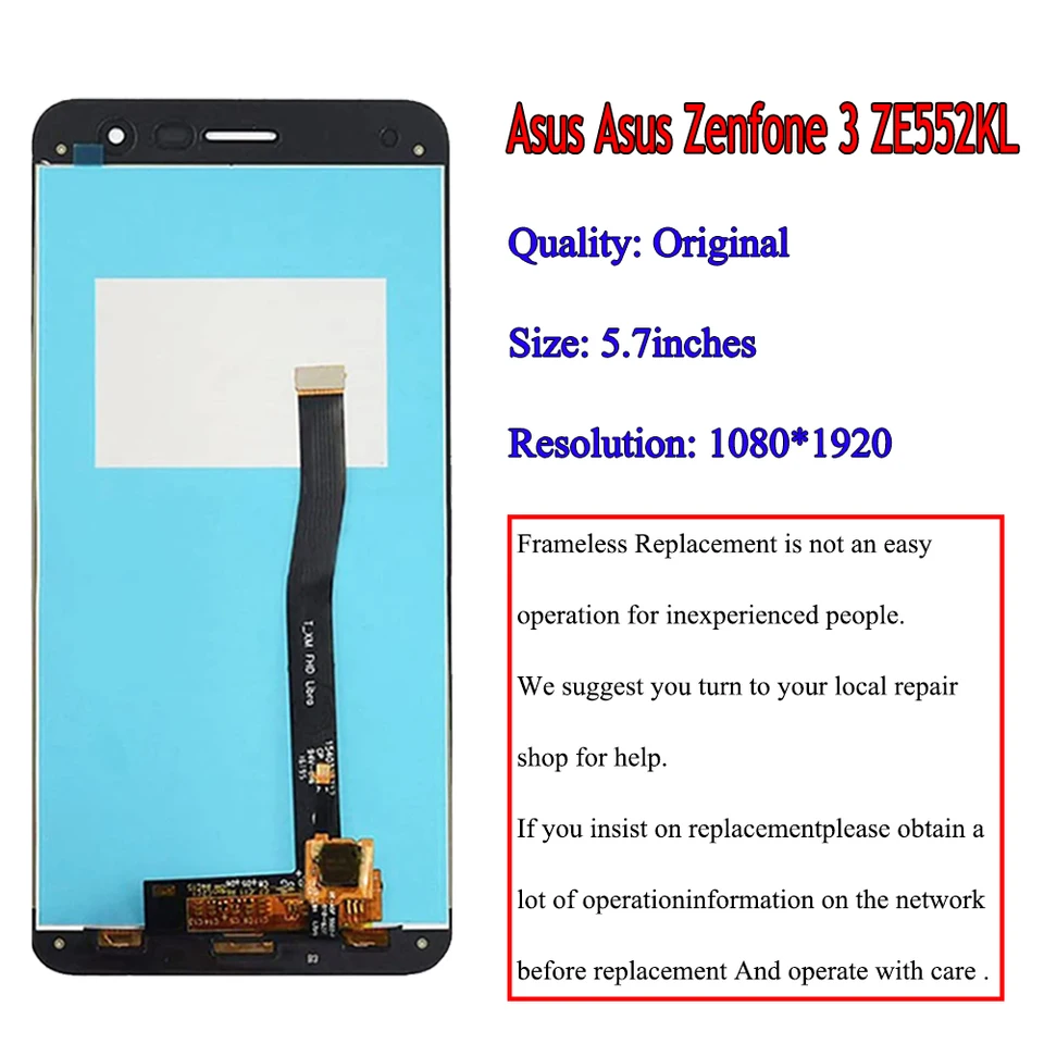 Kit écran LCD + Vitre Tactile Pour ASUS ZenFone 3 ZE552KL (5.5") - Blanc - Neuf Avec Outils