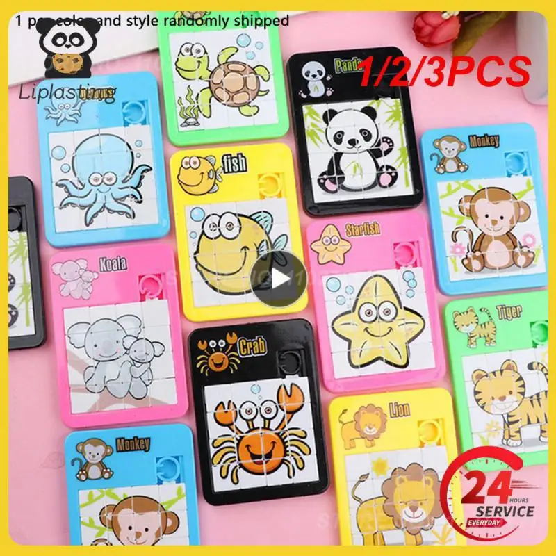 

1/2/3PCS Various Styles Sliding Puzzle Color Cartoon Puzzle Small And Exquisite Clear Texture Animal Puzzle Leisure Toys