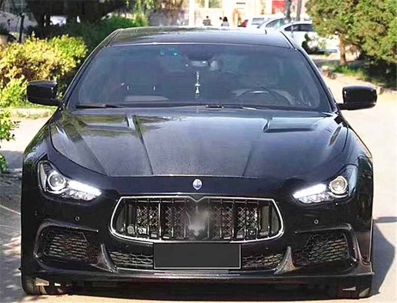 high quality front hood for maserati ghibli 2014- carbon fiber aspace style engine cover ventilated 1 piece