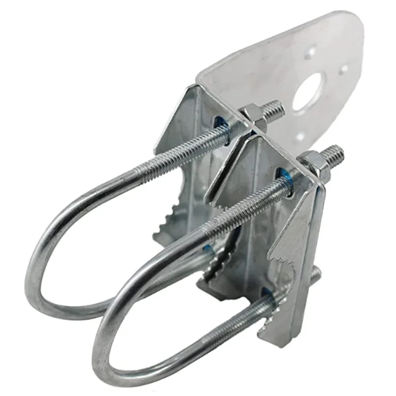 Antenna Pole Mount Bracket Double U-Bolts Clamp V Jaw Bracket Outside Home Antenna Pole Holder external antenna shortwave antenna