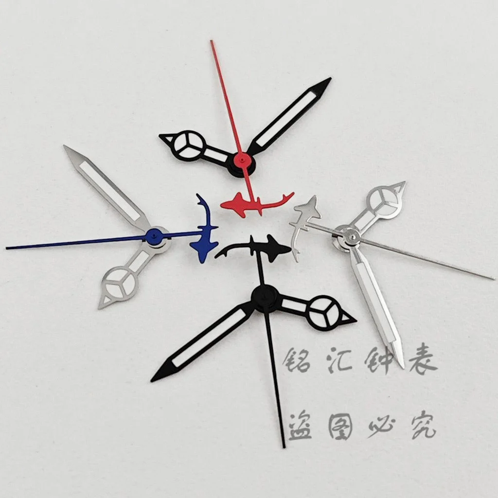 Green Luminous Shark Design Watch Hands with Second Hand Indicator