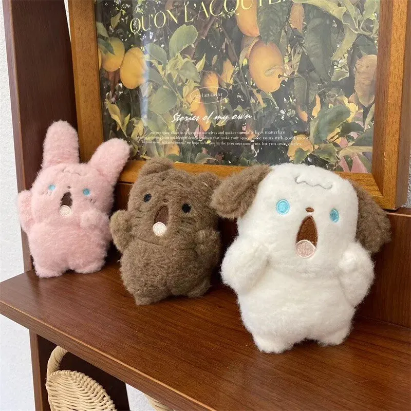 Plush Keychain Cute Doll Refueling Dog Rabbit Small Pendant Random Style Plush Doll 1 Pcs plush keychain