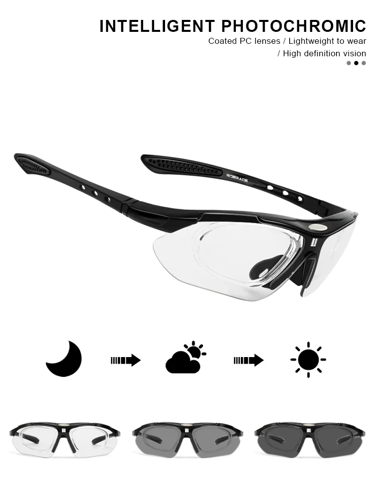 RIDERACE Radfahren Sonnenbrille Photochrome Sonnenbrille MTB Mountainbike Brillen Sport Zyklus Straße Fahrrad Brille – Detail 3