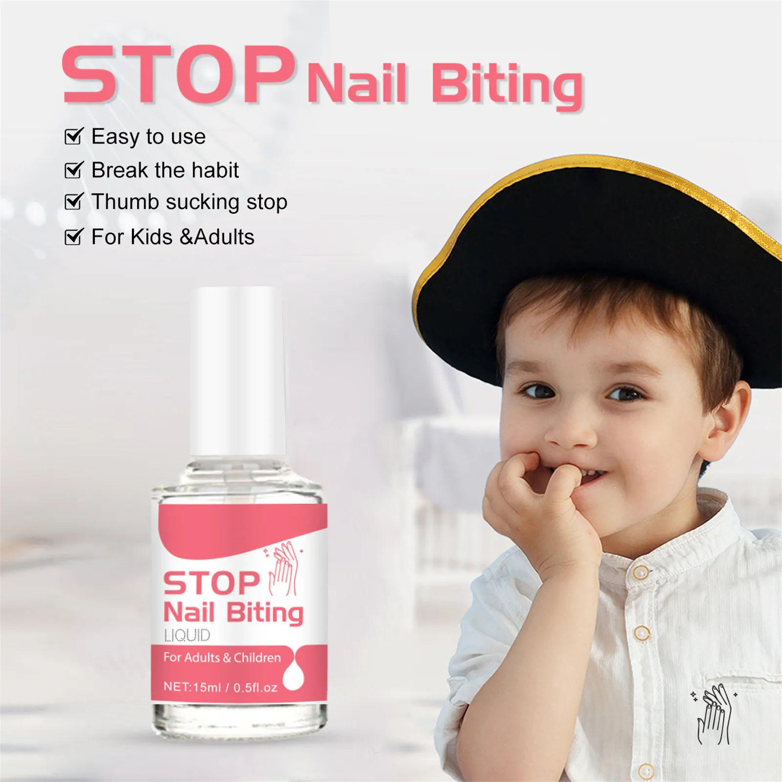 Stop Nail Bite Liquid Children Prevent Eating Fingernail Cuticle Non-toxic Healthy Sucking Thumb Bitter Water Anti Biting Liquid