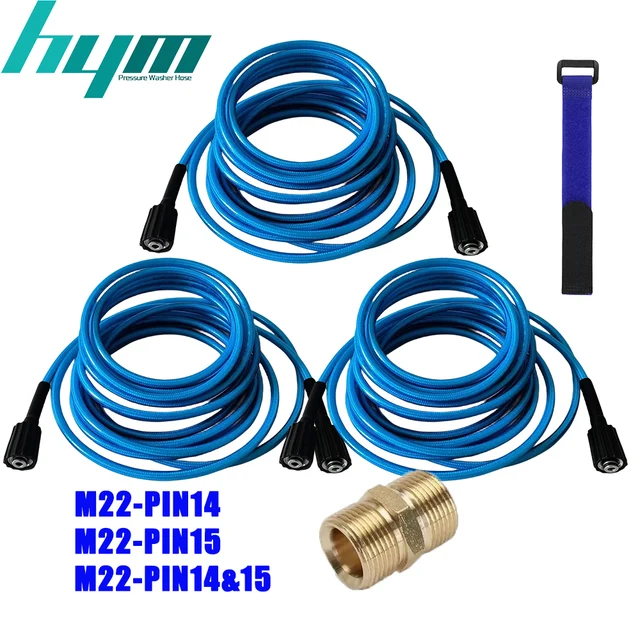 Tubo Per Idropulitrice 50ft (15m) 5800 PSI - Attacchi M22-14mm, Gomma Nera