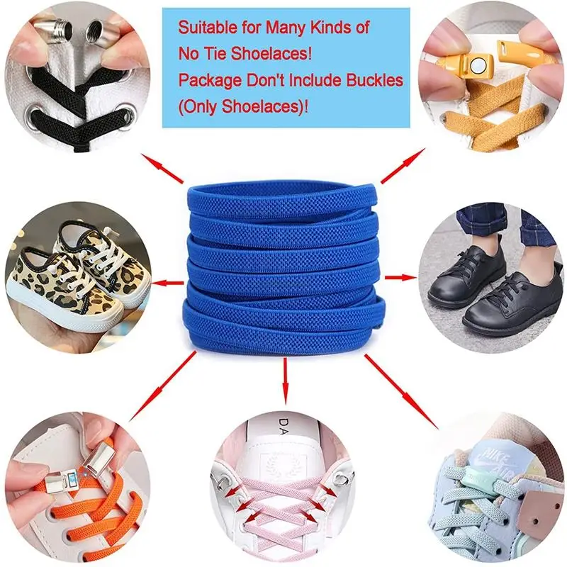 Klassische Elastische Schnürsenkel elastische Schnürsenkel Turnschuhe 7 mm Breite Flache Schnürsenkel für Kinder Erwachsene schnürsenkel Gummi Bands für Schuhe – Detail 5