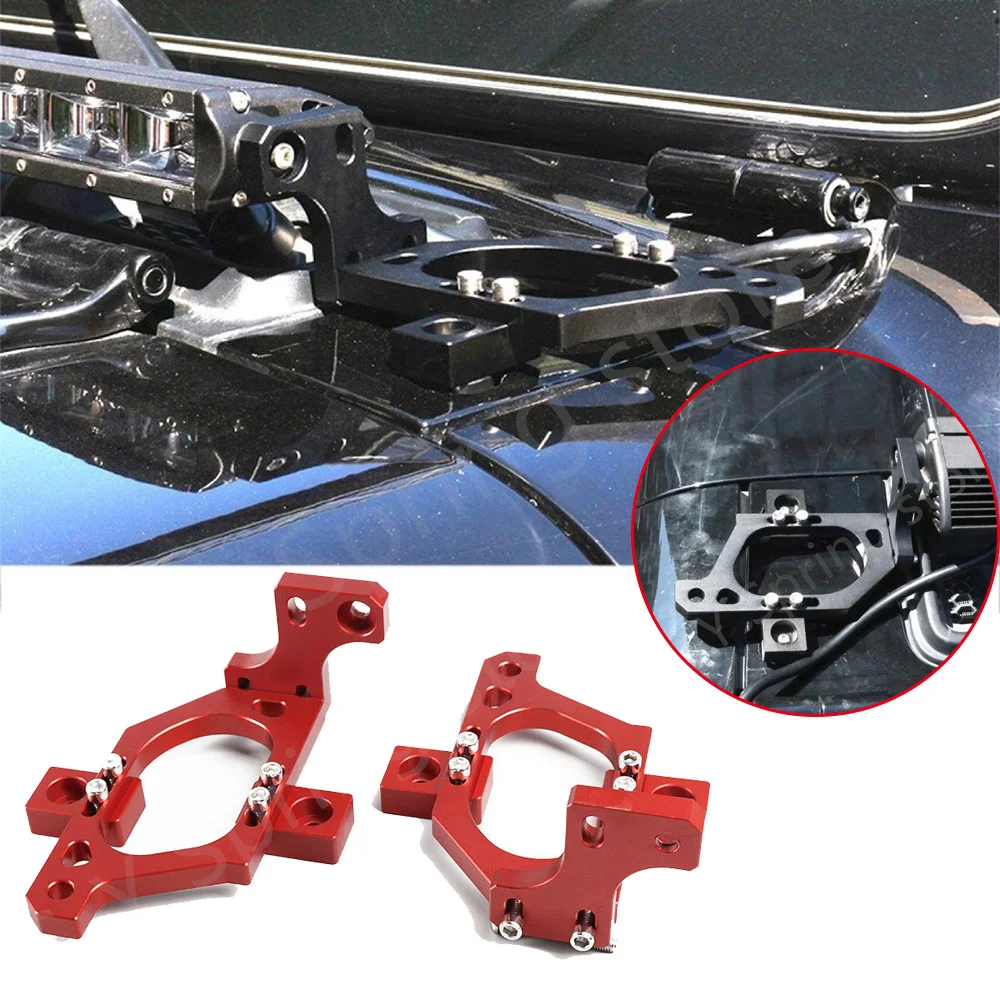 

1 Pair Aluminum alloy Led Light Bar Mounting Bracket, For Jeep Wrangler JL JLU 2018 + Hood Mount External Accessory
