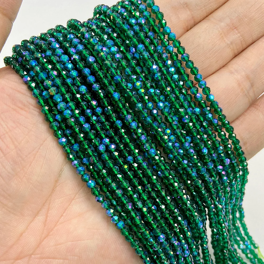 Small Green Natural Stone Faceted Beads