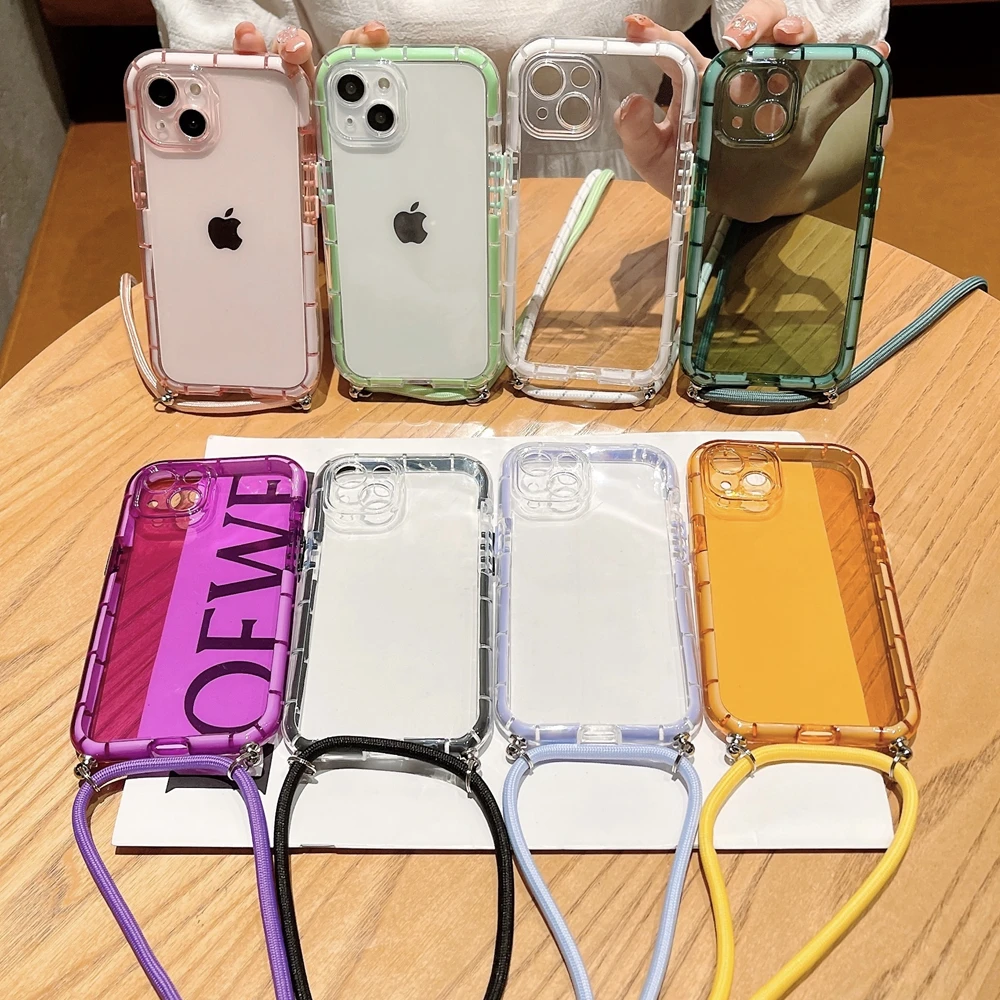Luminous Transparent Crossbody Necklace Strap Soft Case