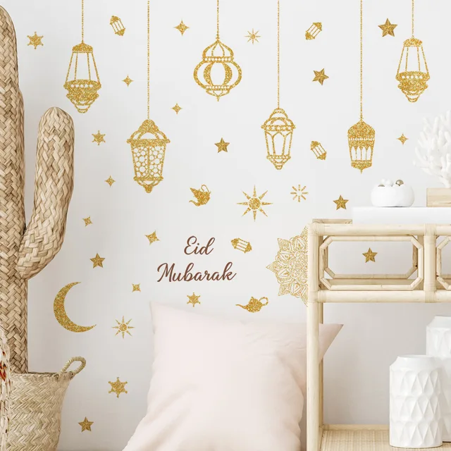 2 Adesivi Murali Ramadan | Decorazione Eid Mubarak | 70x24cm | PVC Rimovibile - Foto 7