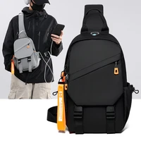 Sac à bandoulière en nylon imperméable-sac à dos de poitrine pour hommes, sac messager à bandoulière compact, sac de voyage et de randonnée en plein air 1