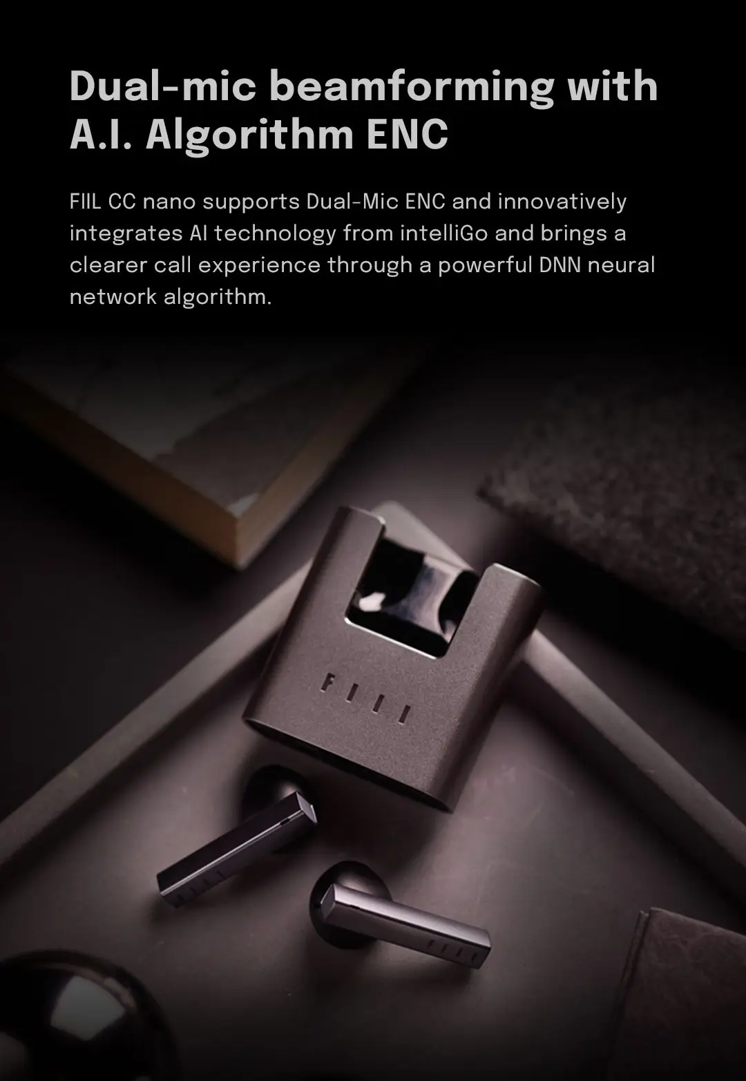 Global Version FIIL CC Nano Wireless Bluetooth 5.2 Earbuds ENC TWS Headphones Metal Design Hi-Fi Earphones Support APP Gift