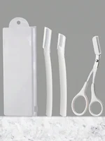 3PCS Eyebrow Razor Kit Razors Eyebrow Trimmers Set for Women and Men Including Eyebrow Shears, Long Eyebrow Razor and Short Eyeb 1