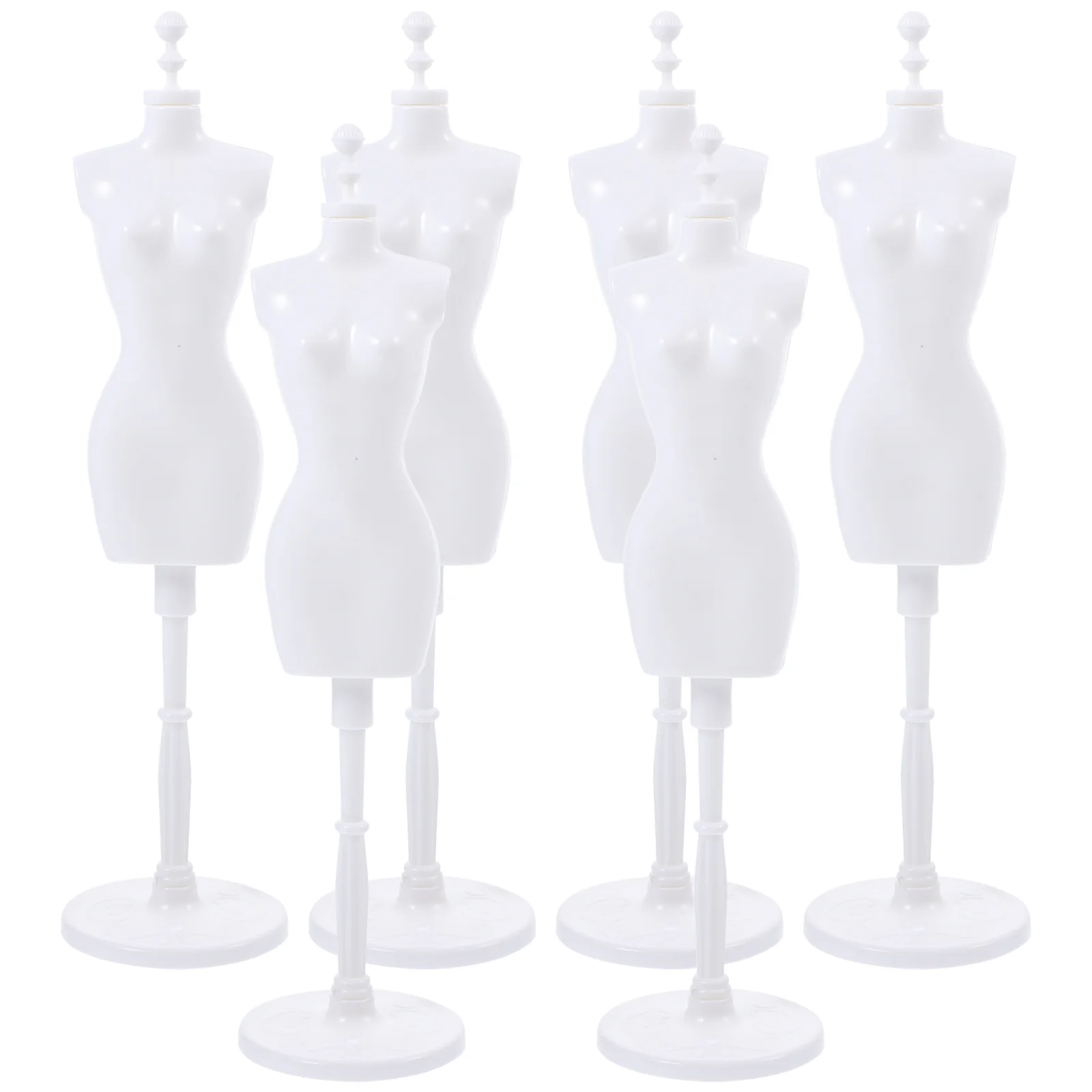 

6Pcs Doll Mannequin Dress From Plastic Mini Cloth Gown Display Support Holder Doll Dress Display Stand Doll Clothes Dollhouse