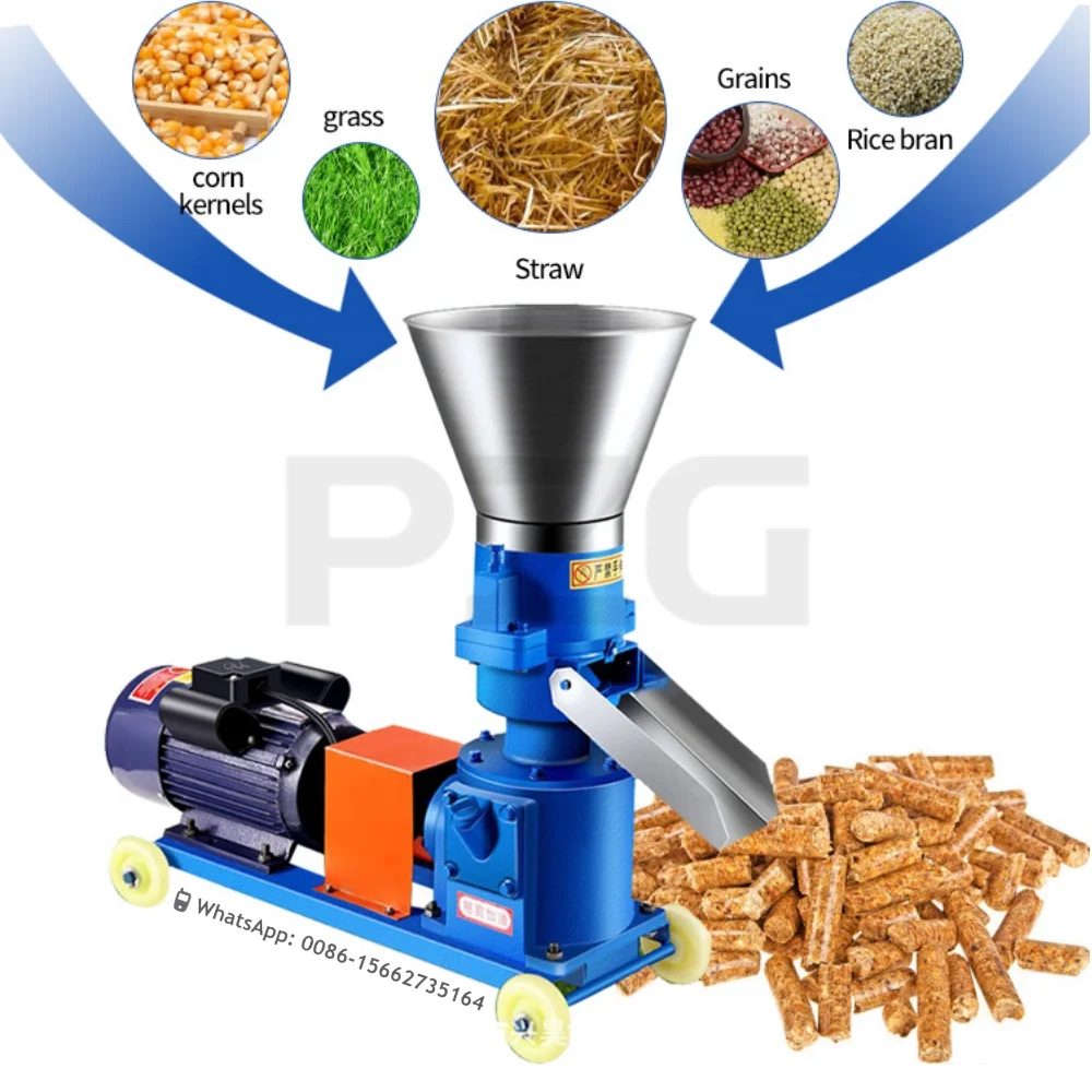 

Electric Motor 70-120KG/H Farming Pelletizer Household Small Fish Chicken Pig Poultry Animal Feed Pellet Processing Machine