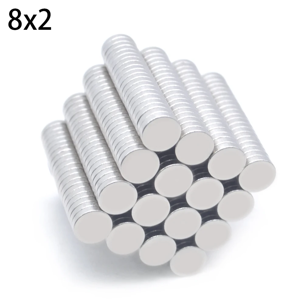 

10/20/50/100/200/500/1000Pcs 8x2 Super Powerful Strong Bulk Round NdFeB Neodymium Disc Magnets Dia N35 Rare Earth Magnet 8*2