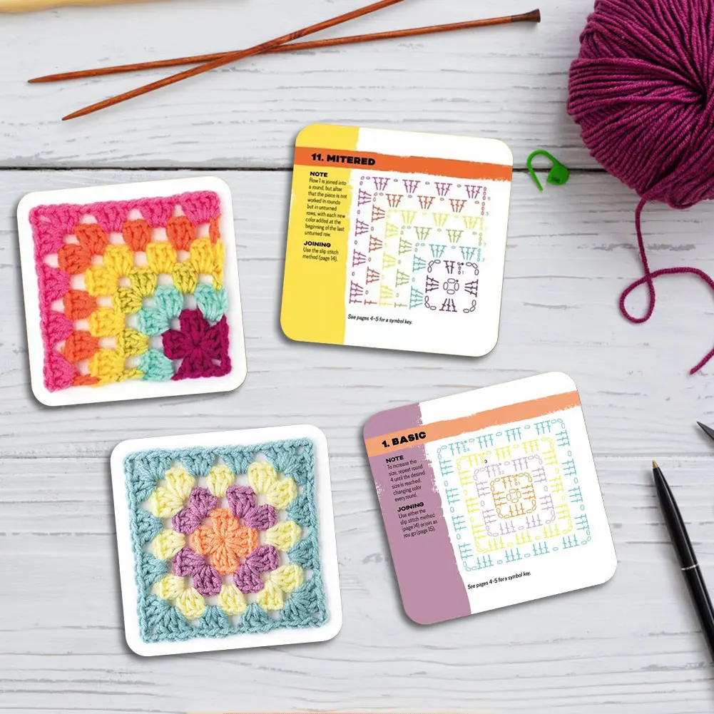 50 Mix & Matchs Designs Crochet Cards DIY Knitted Pattern Cards Set Crochet Patterns for Adults DIY Grandma Knitted Pattern Set