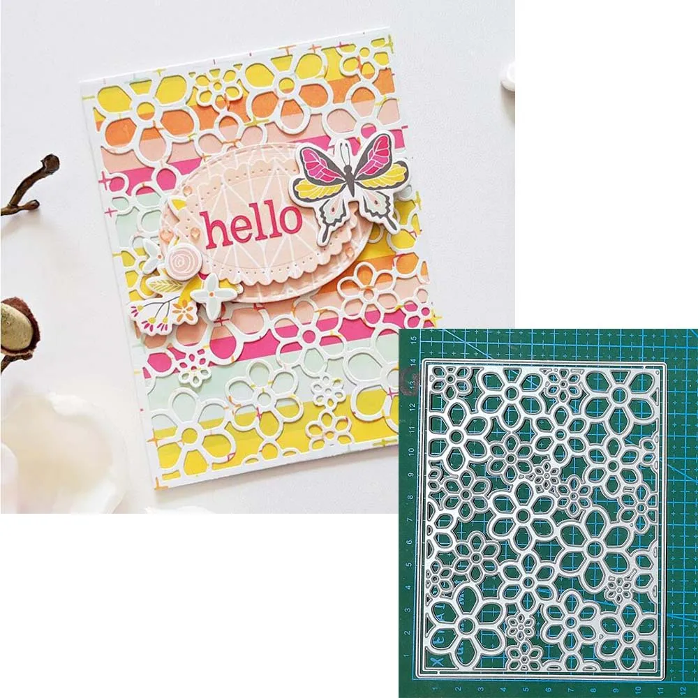 

Grid Lace Metal Cutting Dies Stencil for 2022 New Scrapbooking Arrivals Frame Stamps Crafts Background Cutter Card making