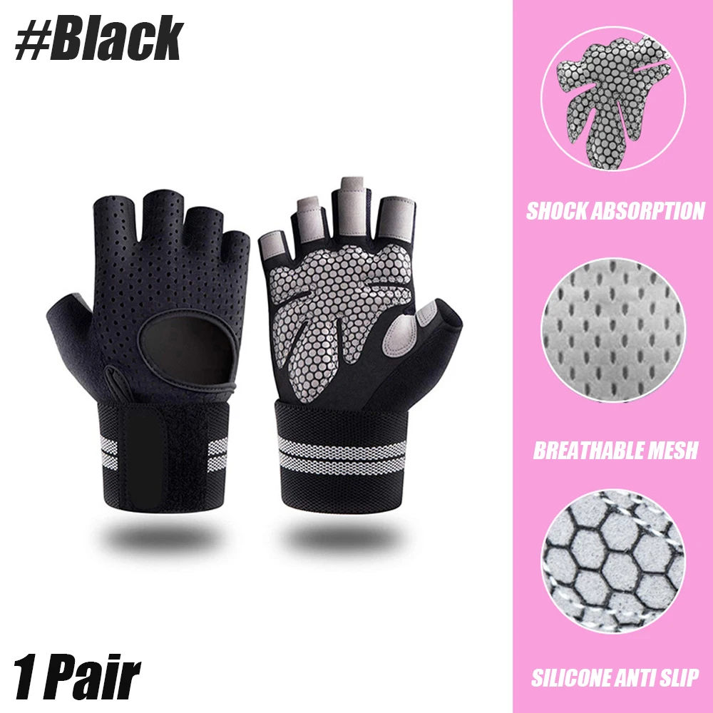 Dumbbell Workout Non-Slip Training Gloves with Wrist Support