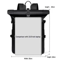 New Shoulder Bag Men's Senior Sense of Business Computer Outdoor Leisure Rolled Edge Travel Backpack Fashion Commuting - Image 3