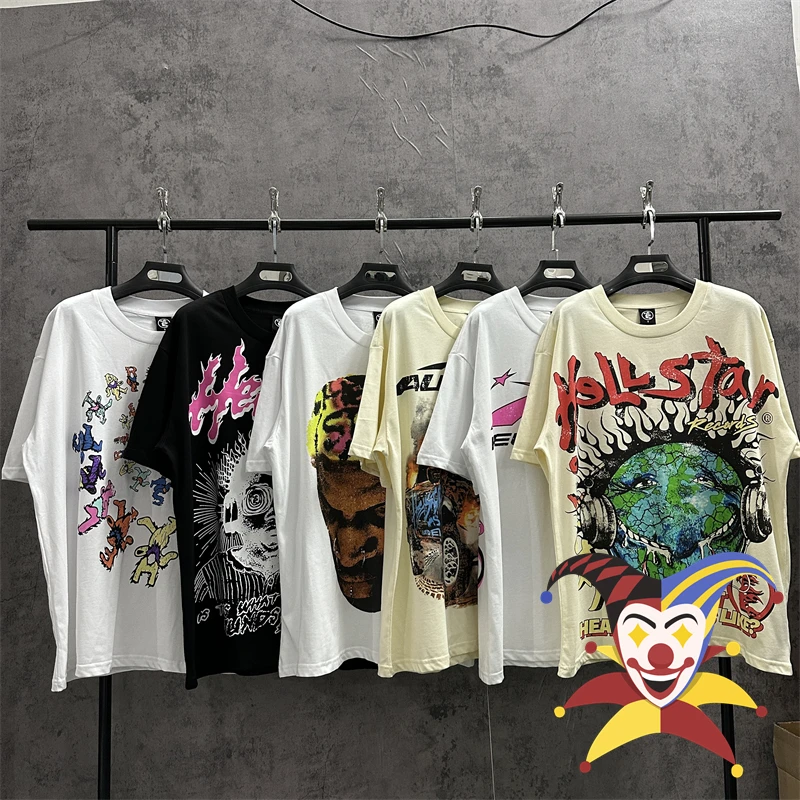 

Vintage Hellstar T Shirt For Men Women Casual High Street Oversize Best Quality Cotton Short Sleeve Tee