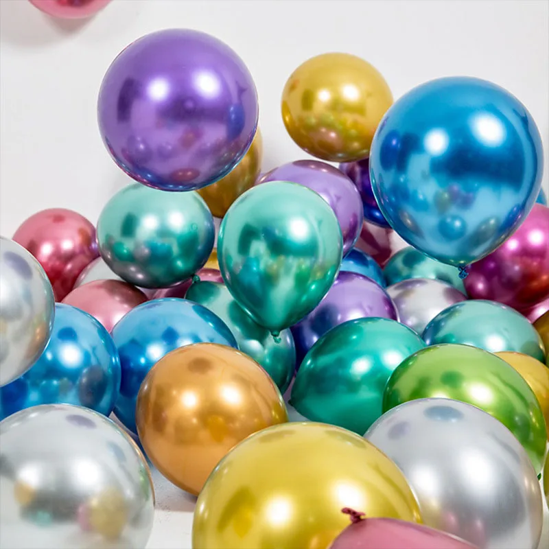 

10/20/30 Pieces Party Colorful Latex Balloons 5/10/12 Inch Metallic Metal Chrome Balloons for Wedding Birthday Baby Shower Chri