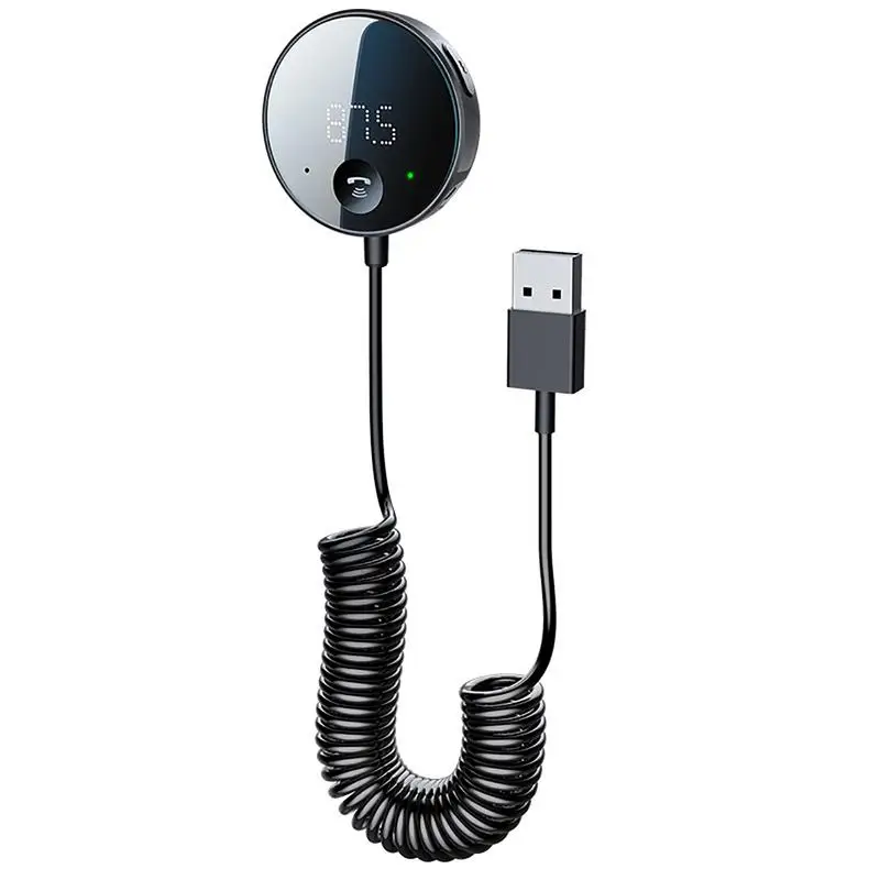 

Беспроводной радиоадаптер BT5.0 Автомобильный MP3-плеер приемник адаптер громкой связи для звонков аудио адаптер с дисплеем Автомобильный