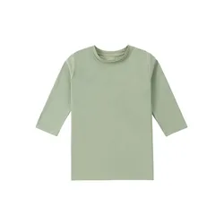 Pre-Order Washed Green Denim Fringe Collection: Kids' Fashion Cotton Apparel - Size L (3qtr sleeve)