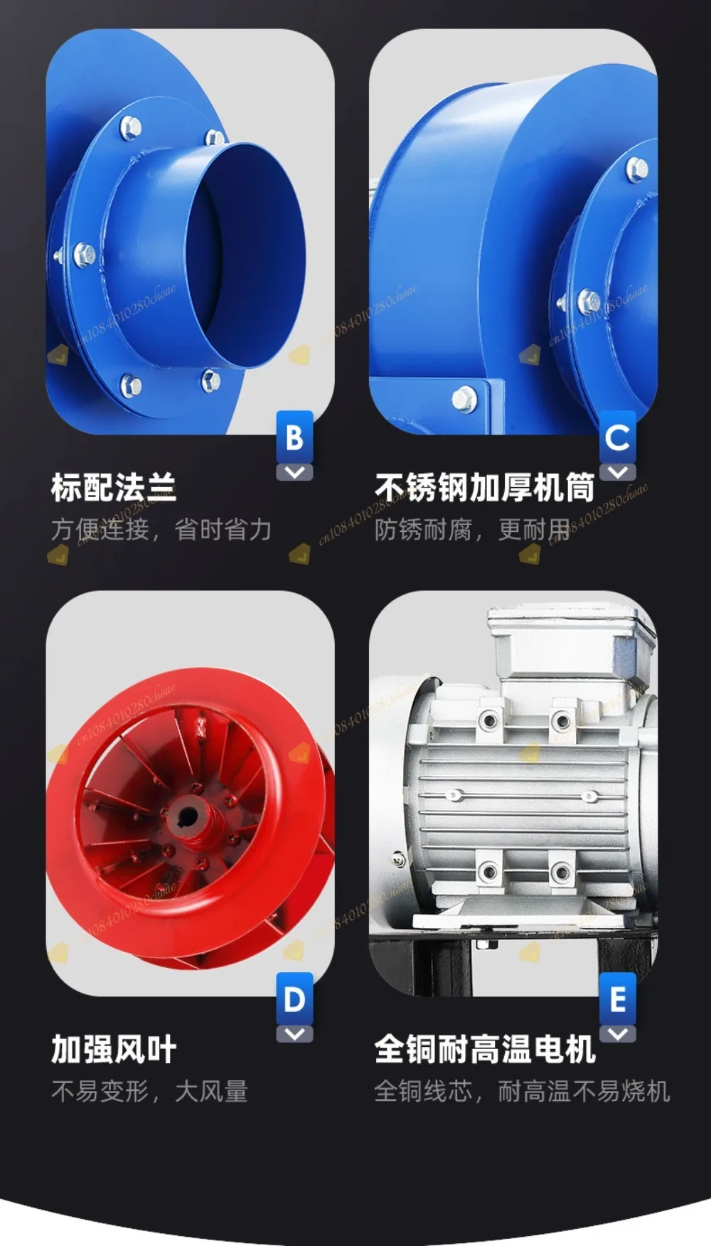 High Temp Centrifugal Fan YN5-47 220V, Blower for Small Boiler & Industrial Dust
