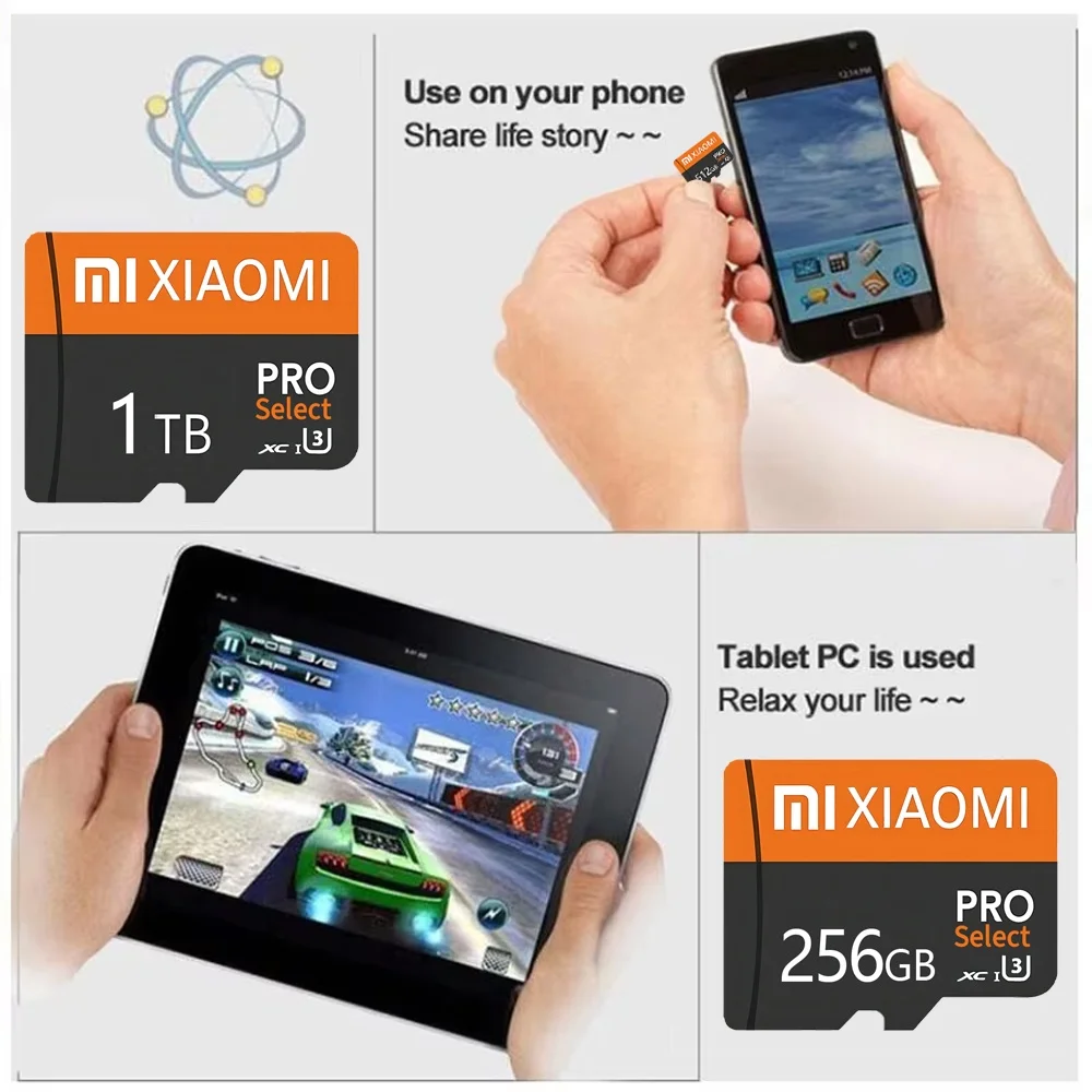 울트라 SD 카드 512GB 256GB 고속 메모리 카드 SD 128GB 클래스 10 U3 V30 SD 마이크로 TF 플래시 카드 64GB 휴대폰 카메라 PC용