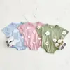 Ins Newborn Baby Girls Summer Rompers Boys Short Sleeved Triangle Jumpsuit Cute Clouds Toddler Bodysuit 0-18 Months 1