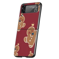 Festive New Year Christmas Shockproof Black Phone Case - Hard PC Cover - Z Flip 4 (A1)