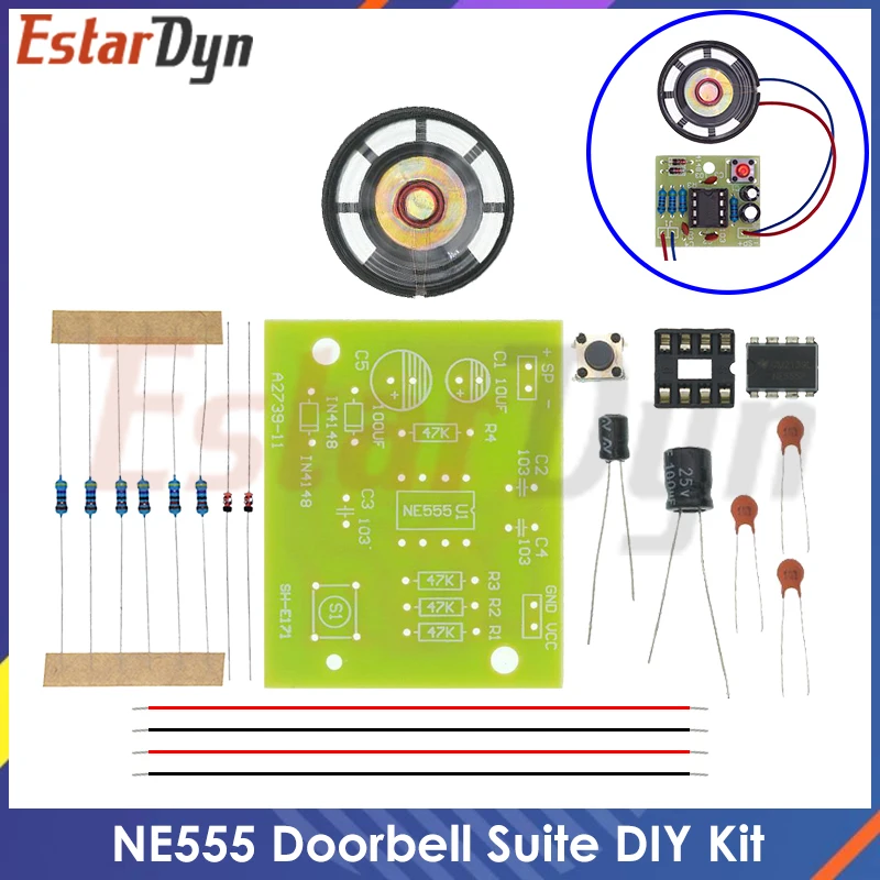 NE555 Türklingel Suite Elektronische Produktion Türklingel Suite DIY Kit Ding dong türklingel PCB schweißen labor