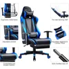 Gaming Chair with Footrest, Ergonomic Computer Game Desk Chair, Reclining Gamer Chair Seat Height Adjustment, Swivel Rocker 6