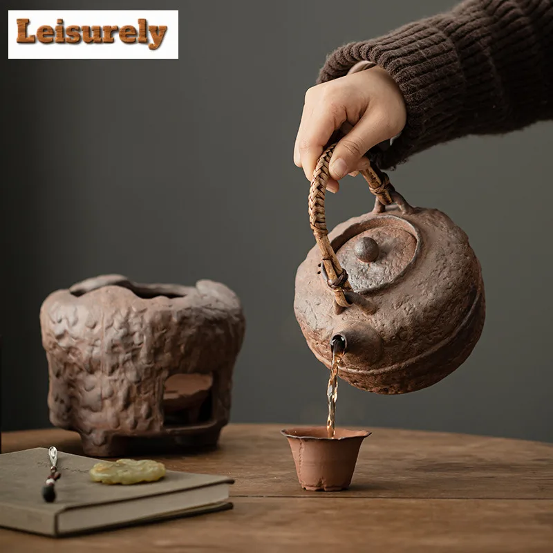Old Rock Mud Boiling Water Kettle Large Capacity Tea Infuser Pot Household Fruit Juice Milk Tea Kettle Chinese Tea Tableware