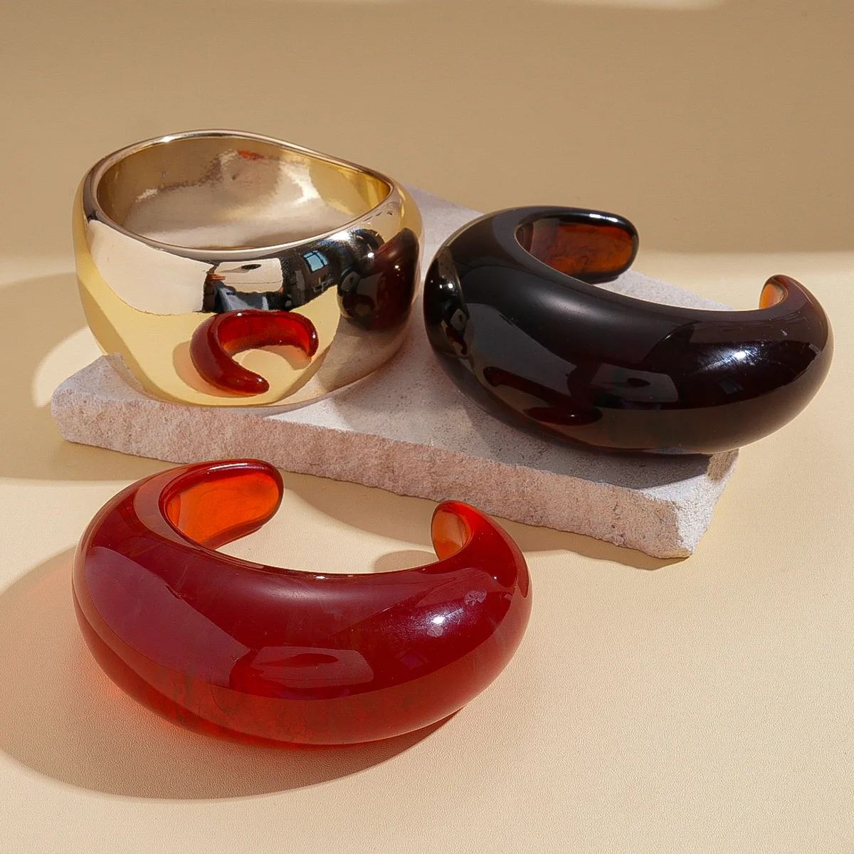 Bold Translucent Acrylic Cuff Bracelet for Women - Statement Party Jewelry