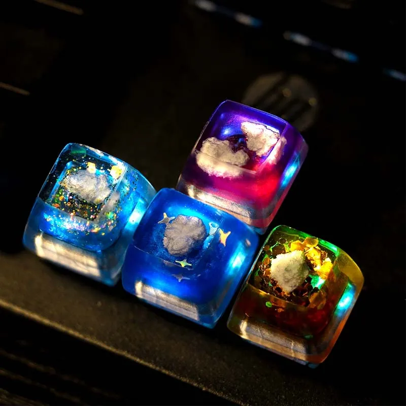 

Hand Gift Customized Cloud Key Cap Glue Drip Resin Mechanical Keyboard RGB Backlight Cross Shaft Key Cap