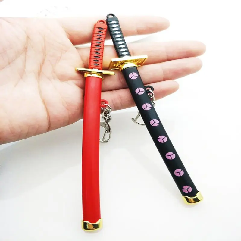 Mini Toy Samurai Knife Key Chain Toy Metal Weapon Sword Keychain Key Ring Weapon Model Alloy Keychain For Men