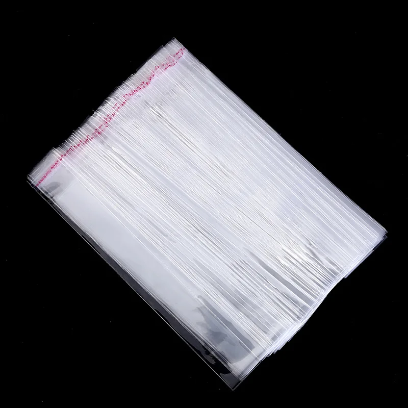 TETP 200pcs/Lot Long Clear Self Adhesive Bags Necklace Accessories Gift Packaging Storage Dustproof Cellophane OPP Plastic 6