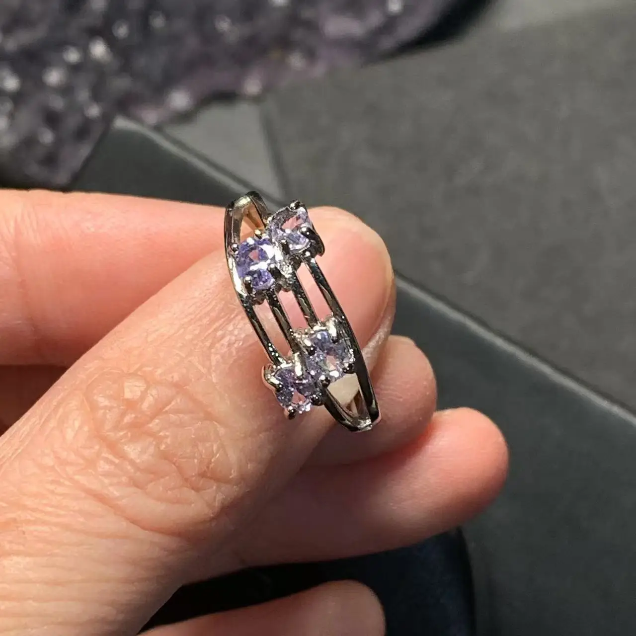 MM Natural Tanzanite Ring Adjustable Female Ring Jewelry for Women Gift Wholesale High Quality Vintage Fine