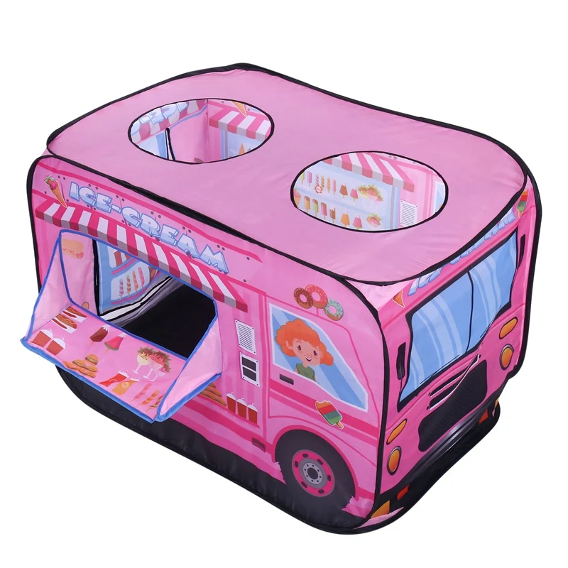 Ice Cream Truck Kids Play Tent-Foldable Indoor And Outdoor Playhouse For Toddlers, Boys And Girls