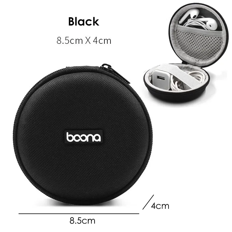 Compact Hard Shell Storage Case for Digital Accessories and Cables
